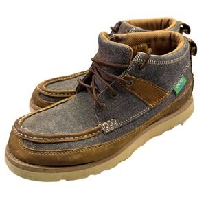 Twisted X‎ MCA0018 Men's 7 1/2M Brown Canvas Leather Chukka Boots Eco-TWX
